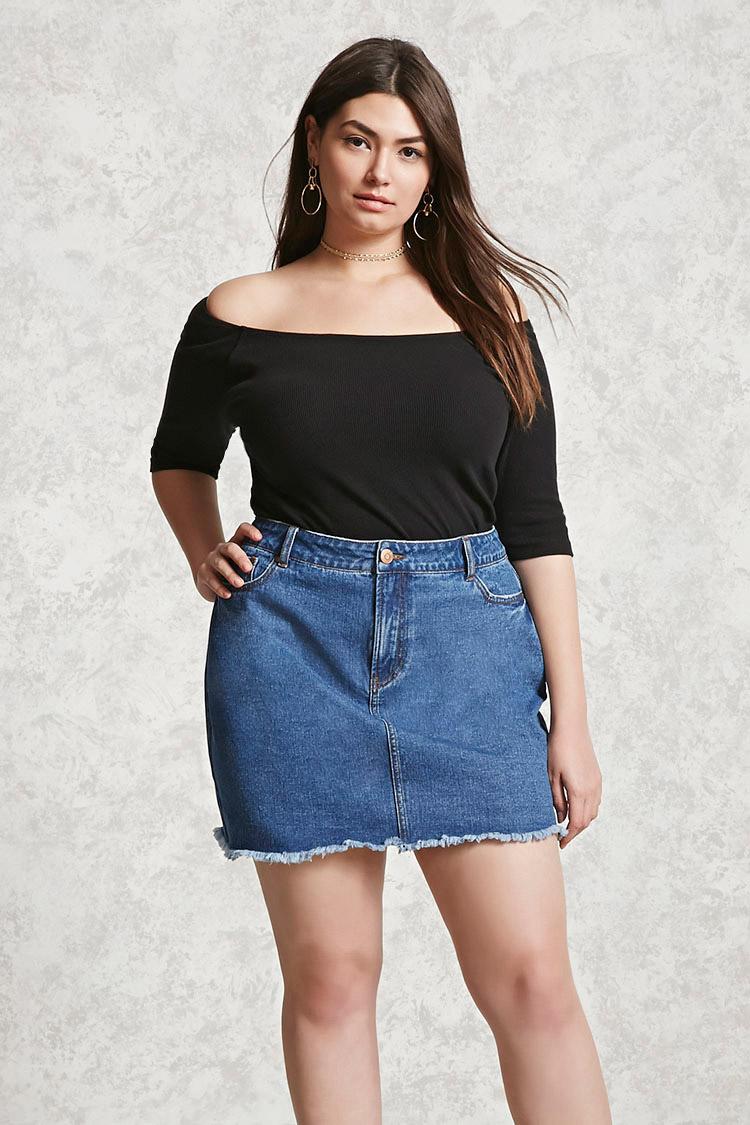 true craft plus size denim skir